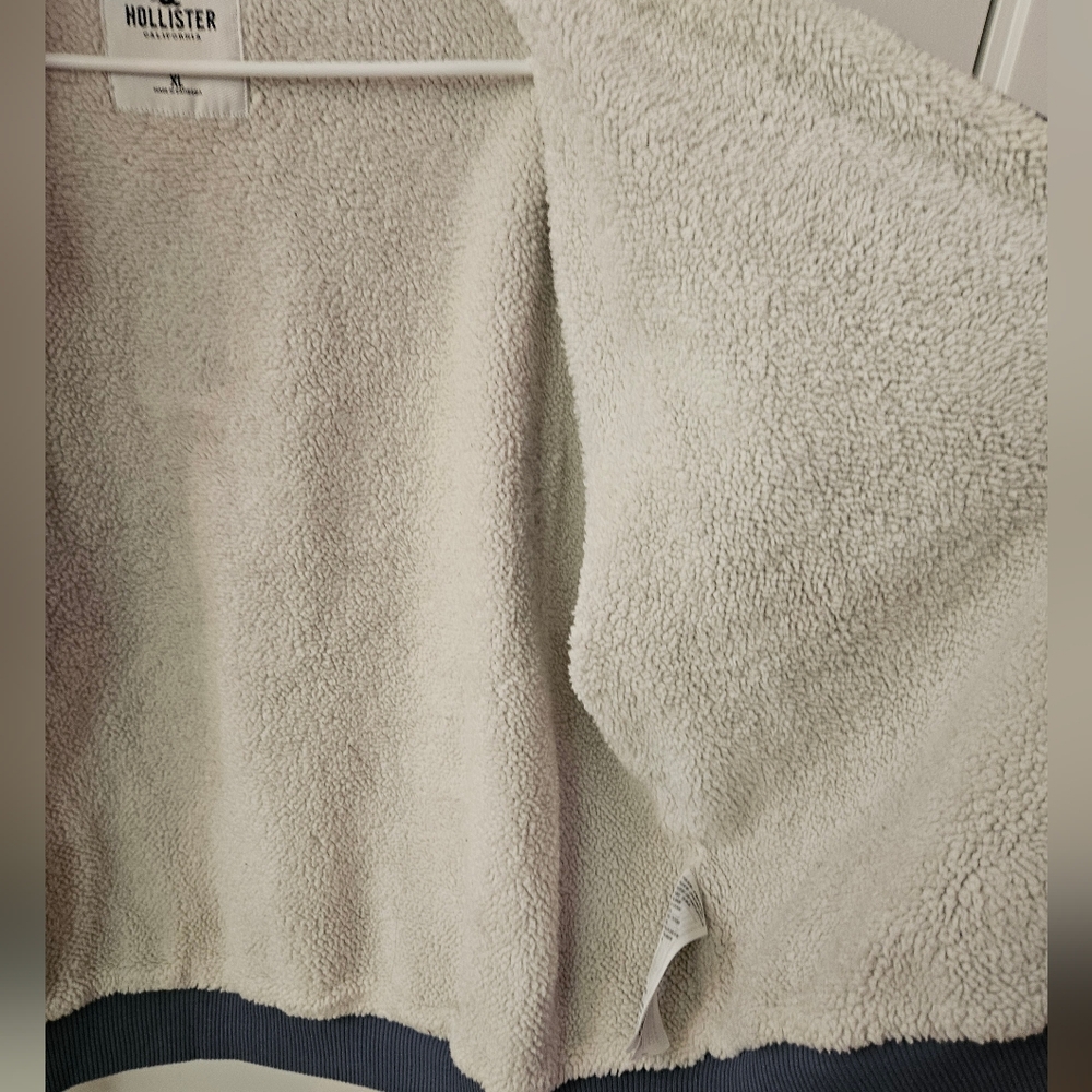 Hollister Blue Zip-Up Hoodie with Sherpa Lining - Picture 3 of 5
